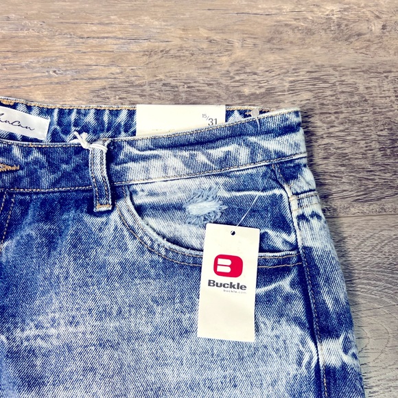 KanCan Acid Wash Distressed Denim Ripped High Waisted Mom Jeans Size 15/31 - Picture 9 of 9